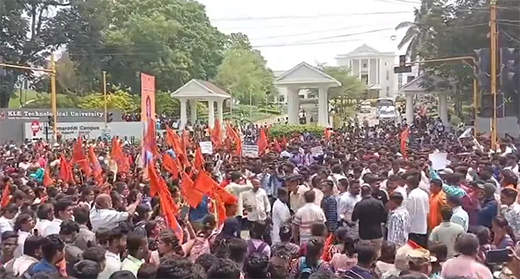 ABVP protest on neha murder case in Hubballi college